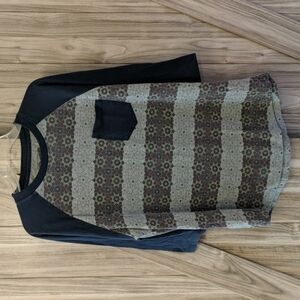 🐢Retrofit Women's Raglan Sleeve Tee w/Pocket Size Large